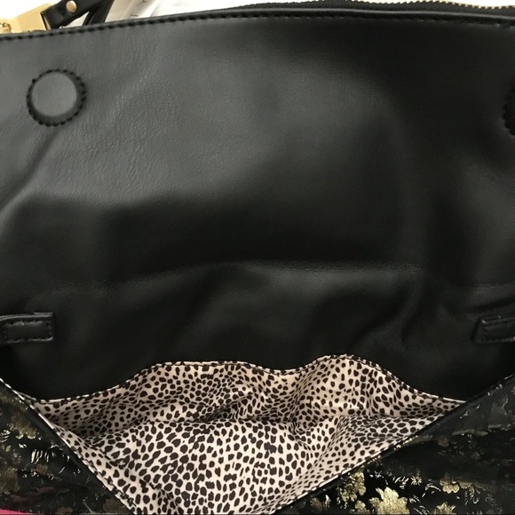 Sole Society Velvet Gold Foldable Clutch Crossbody - Picture 3 of 7